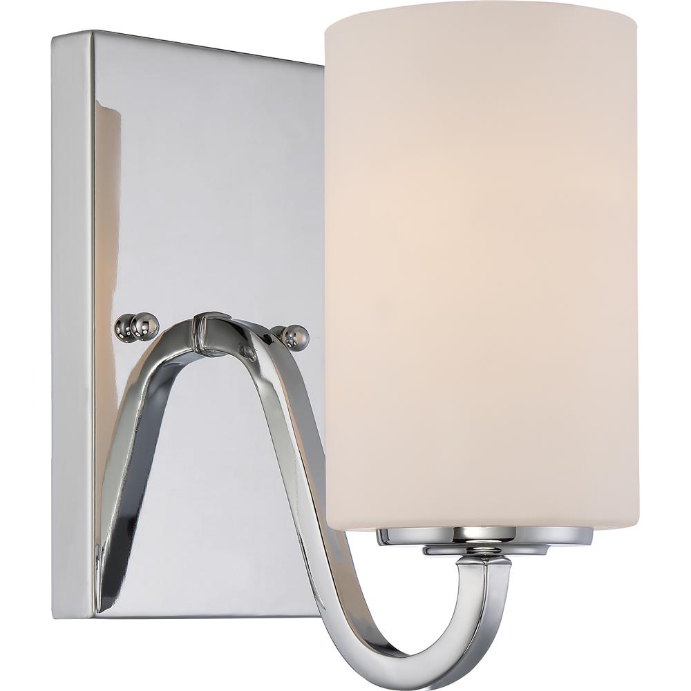 Nuvo Lighting 60/5801  Willow - 1 Light Vanity Fixture with White Glass in Polished Nickel Finish
